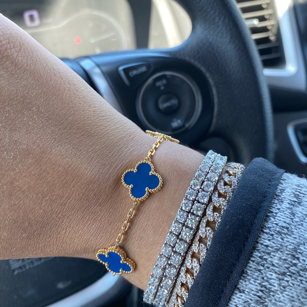 14k gold diamond Cuban link bracelet